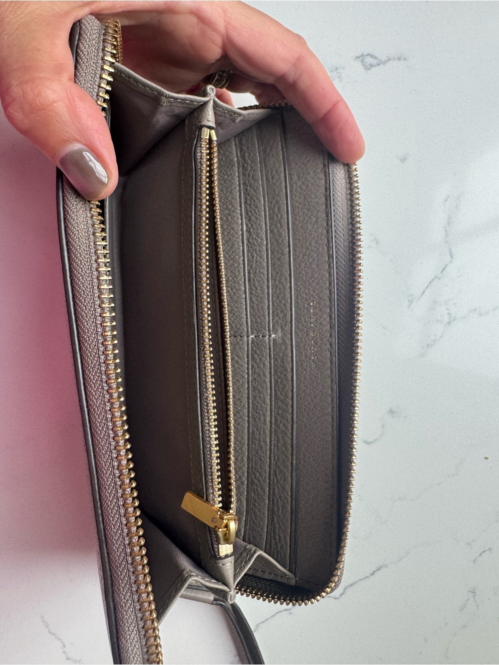 Tory Burch Gray Zip Wallet - Picture 3 of 8